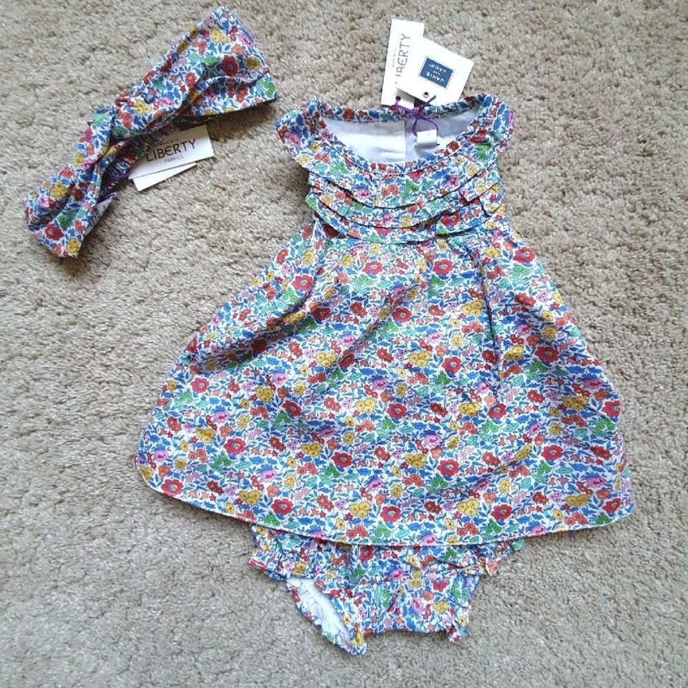 NWT Janie and Jack Liberty Set w/headband 12-18m